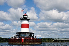 Borden Flats Lighthouse in Fall Fiver, Massachusetts